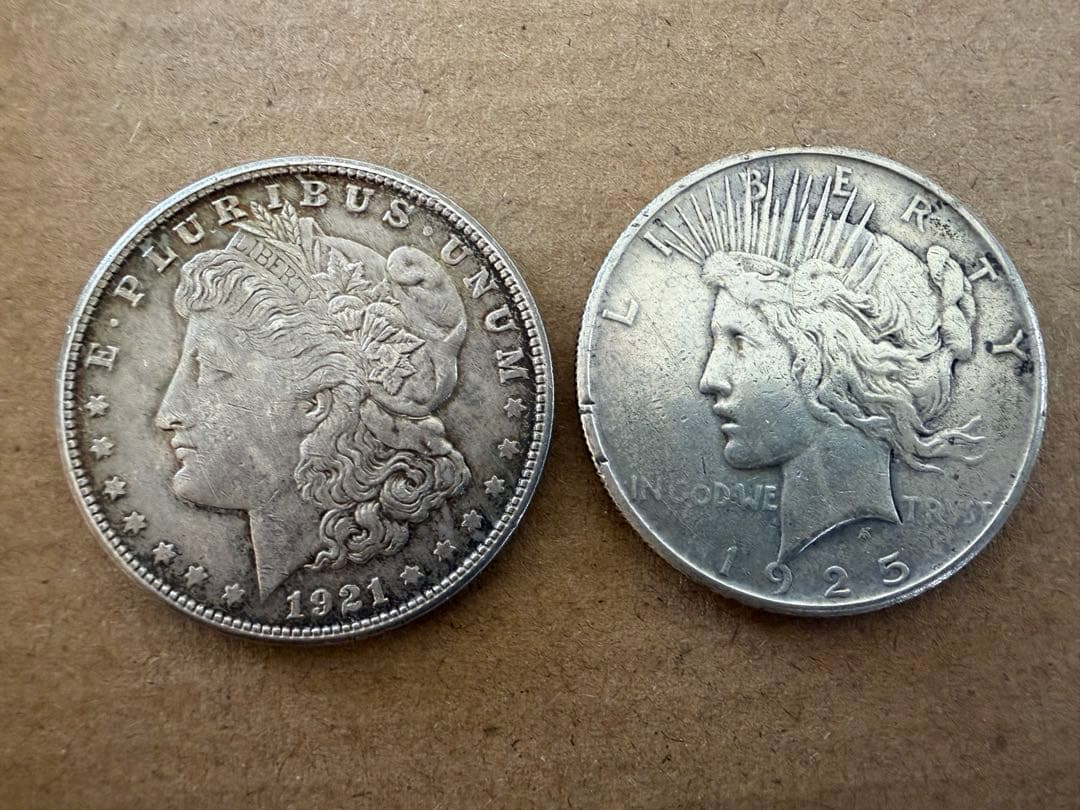モルガンダラー　ピースダラー　２枚セット　アメリカ　1ドル　銀貨