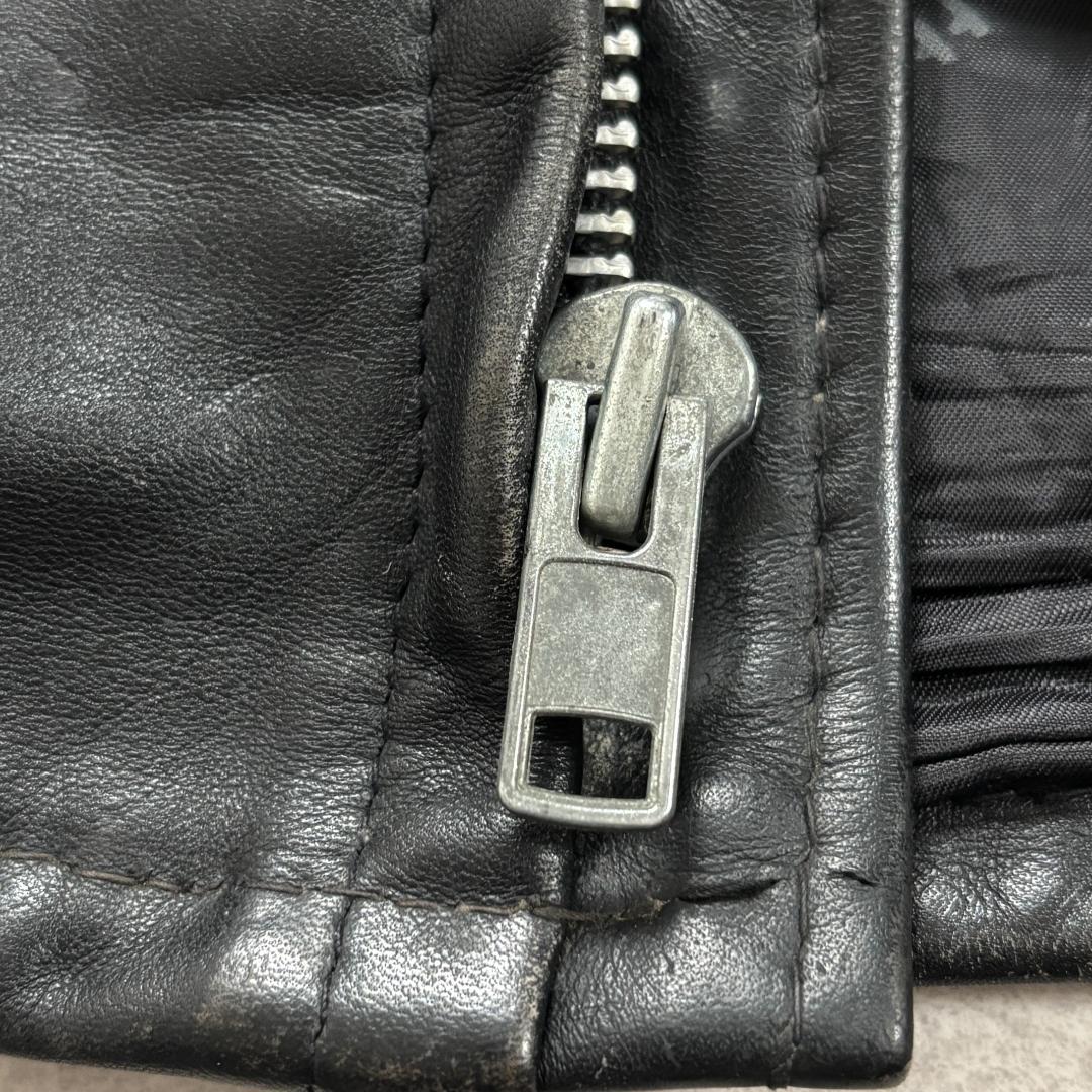 【名作641・ライナー付】ショット/シングルライダース/本革/ブラック/36