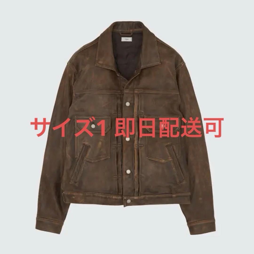 YOKE Cracked Leather Trucker Jacket サイズ1