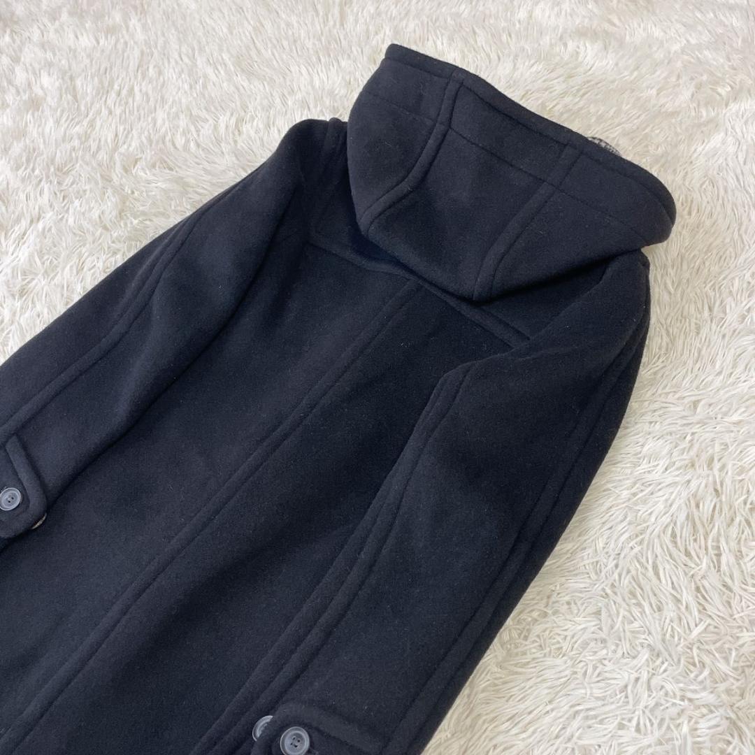 美品✨着丈113cm★ロンドントラディション ダッフルコート フード ブラック