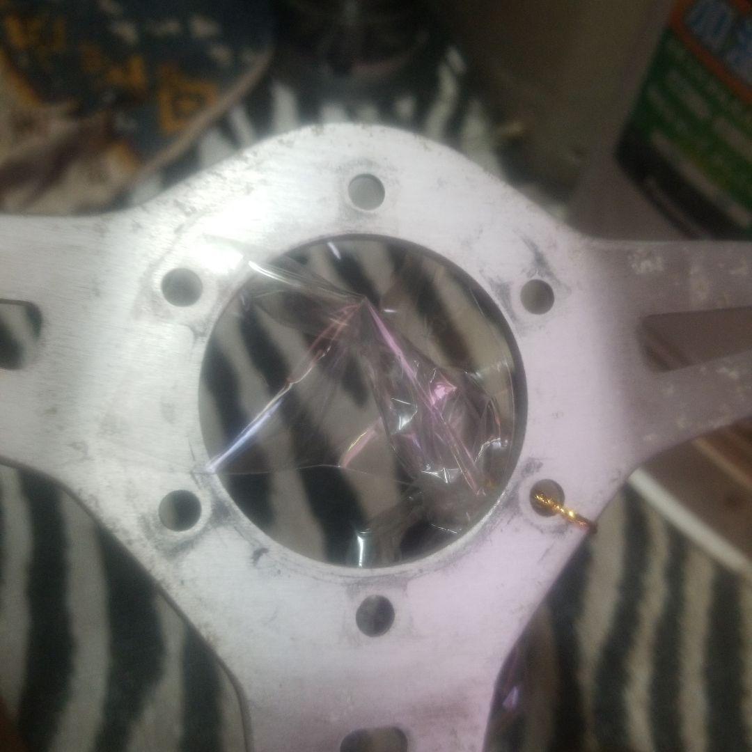 当時物 EVA antares ステアリングホイール 黒/シルバー