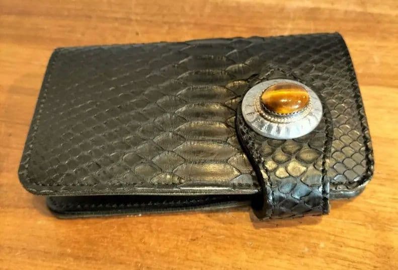 未使用品　アルズニ　パイソン　二つ折り財布　ウォレット　タイガーアイ