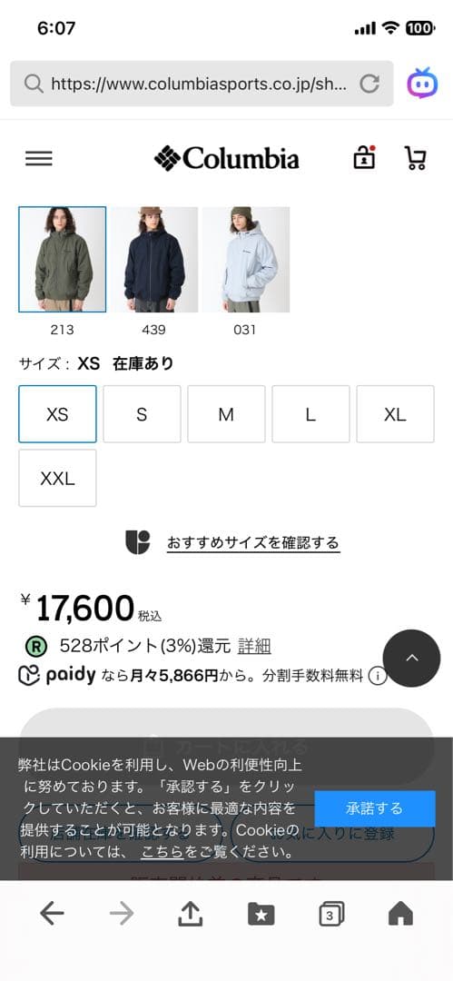 コロンビア　Columbia　ロマビスタ　フーディー　XL　マウンテンパーカー