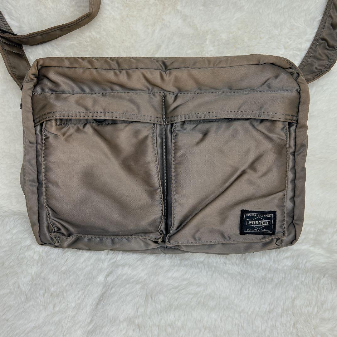 ✨現行✨ PORTER 2層式 タンカー ショルダーバッグ シルバーグレー