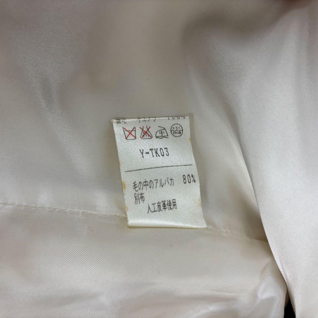 クリスチャンディオール　ウールダッフルコート 毛皮フード　アイボリーL（E1