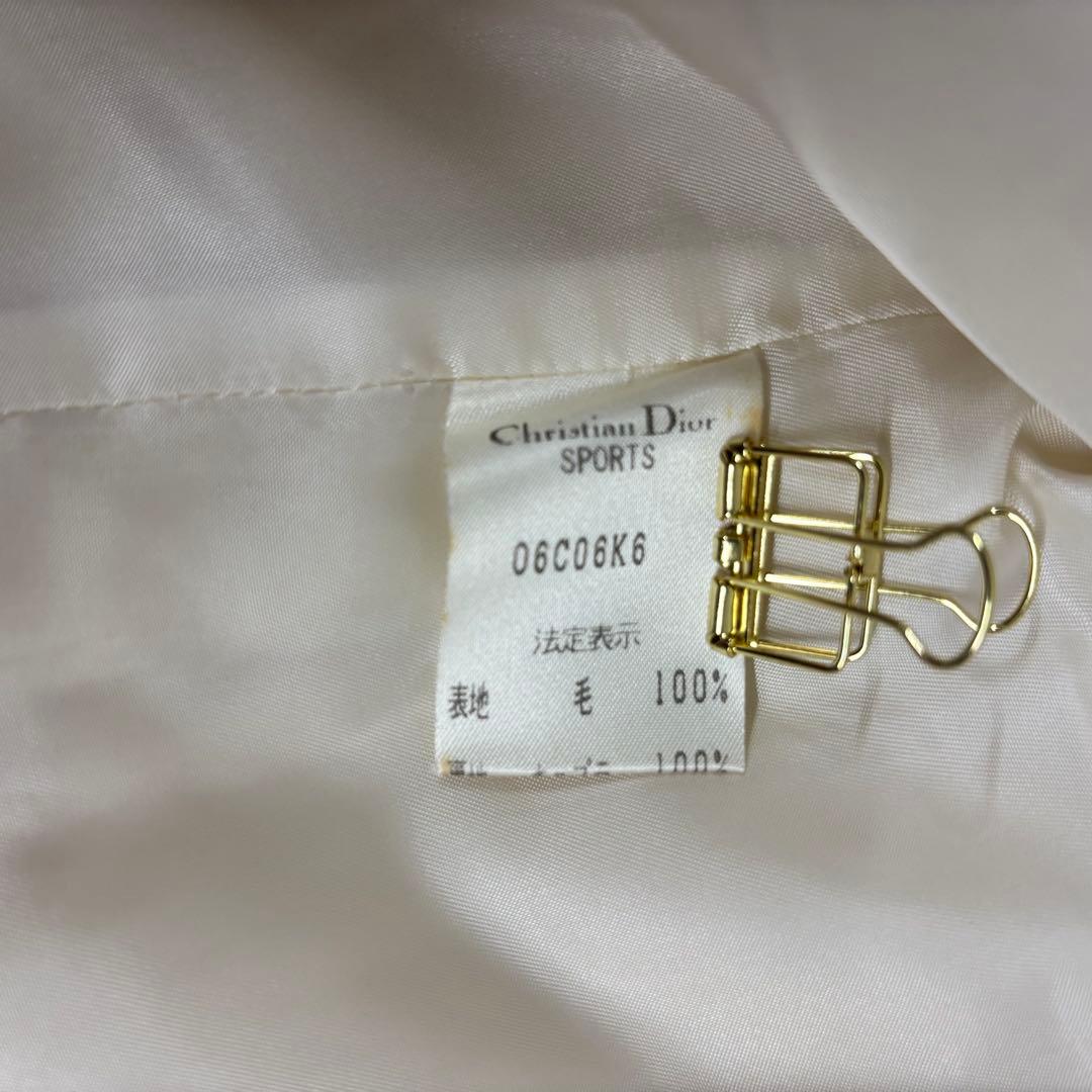 クリスチャンディオール　ウールダッフルコート 毛皮フード　アイボリーL（E1