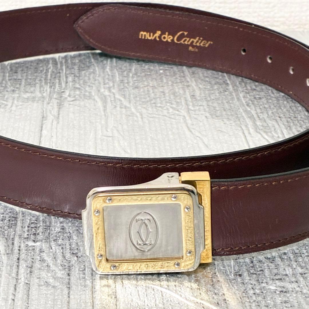 Cartier マスト レザー ベルト カルティエ ロゴバックル
