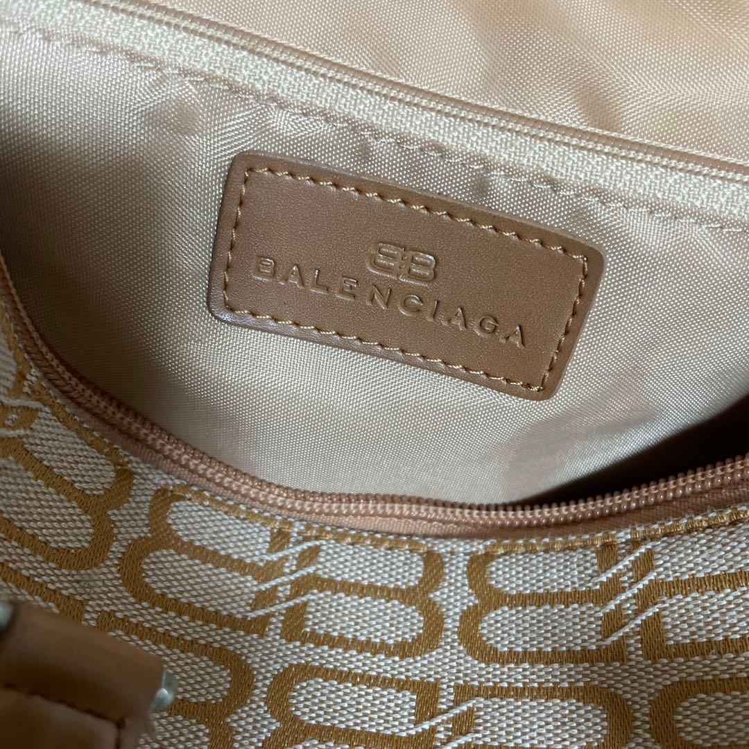 訳あり BALENCIAGA バレンシアガ BBロゴ 総柄 ミニボストンバッグ