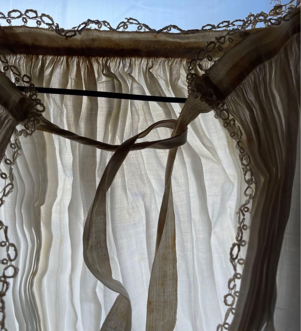 フランスアンティーク　教会神父さん聖歌隊コーラスのブラウス　リネンシャツ　レース