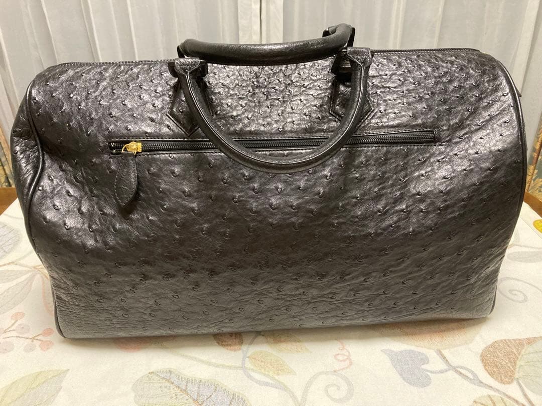 ボストンバッグ　オーストリッチ　美品