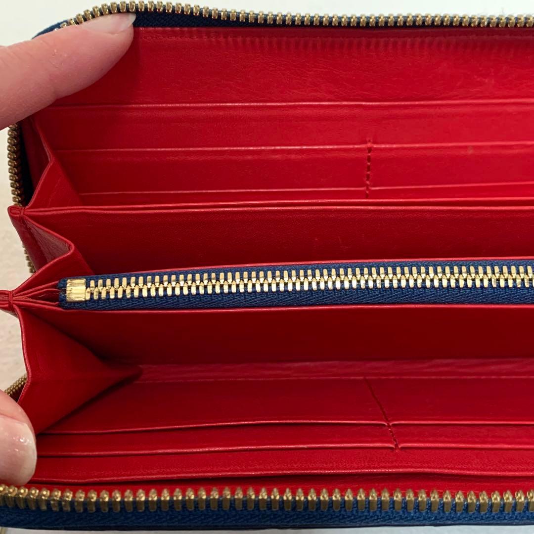 池田工芸　クロコダイル長財布　希少　ロイヤルブルー&レッド　本日取り下げ