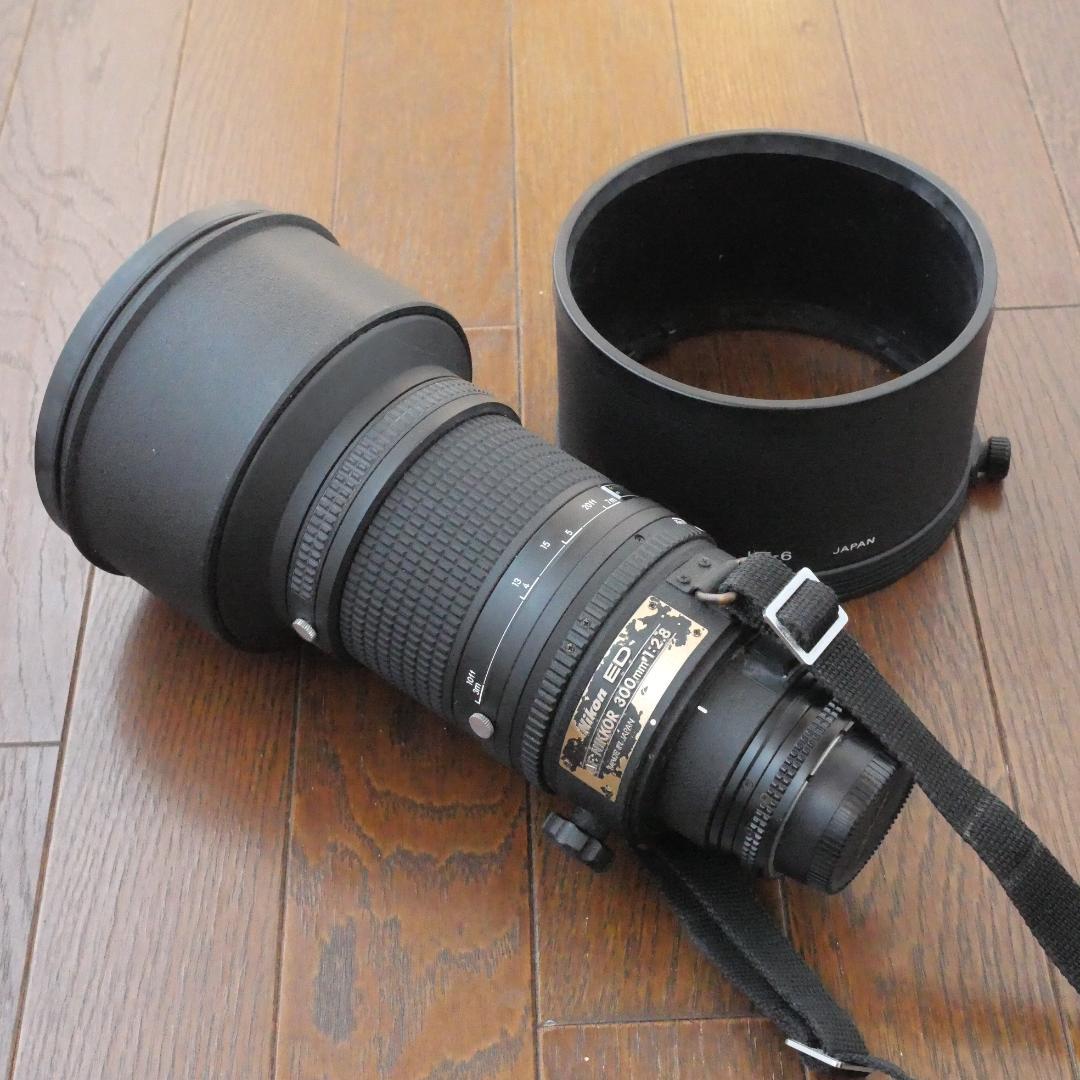 Nikon AF 300mm f2.8 ED IF フード　革カバー　旧　超レア