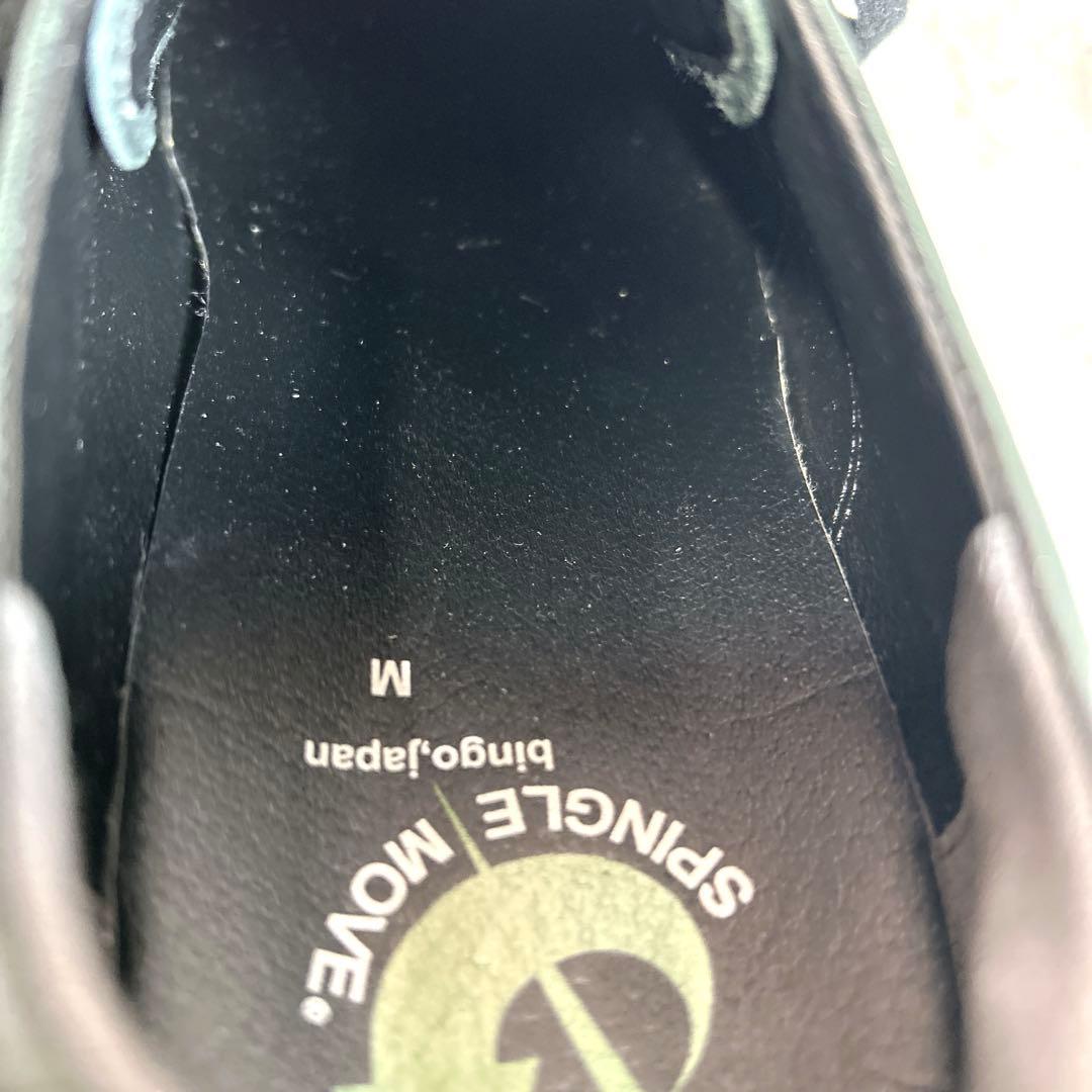 未使用級【スピングルムーブ】スニーカー/カンガルーレザー/ブラック/サイドライン