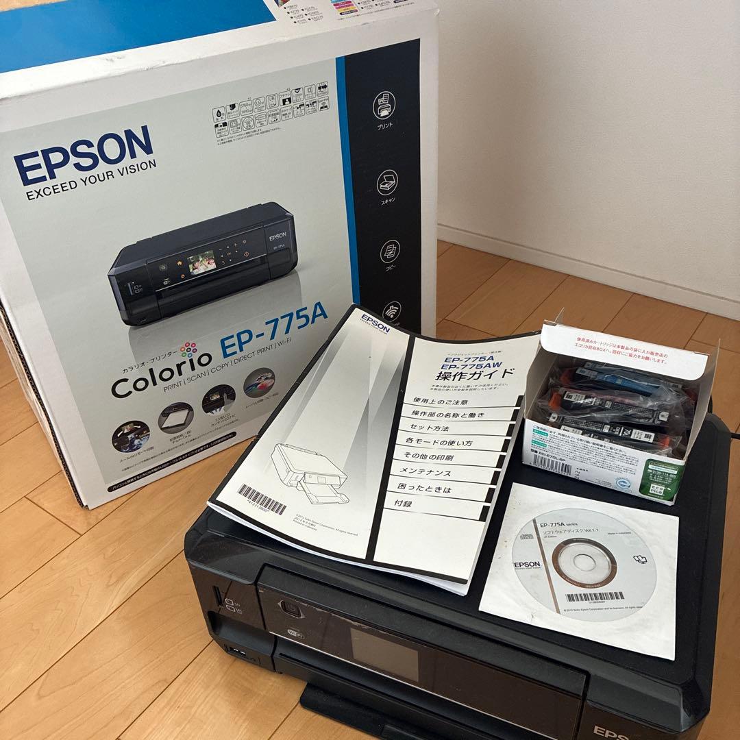 【箱、説明書付き】EPSON EP775A インクジェットプリンター本体➕インク