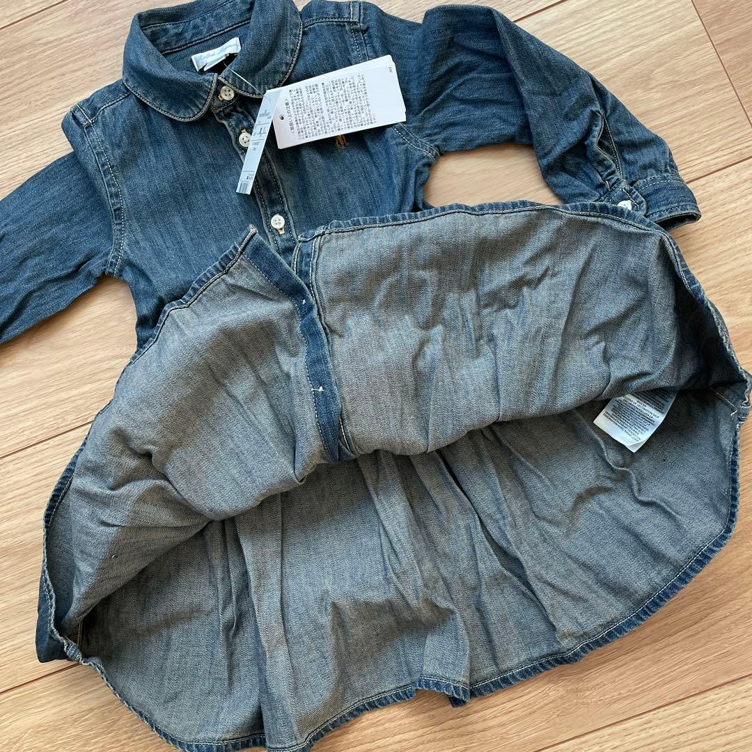 【新品】ラルフローレン　デニムワンピース パンツ付　18Ｍ　ベビー85㎝
