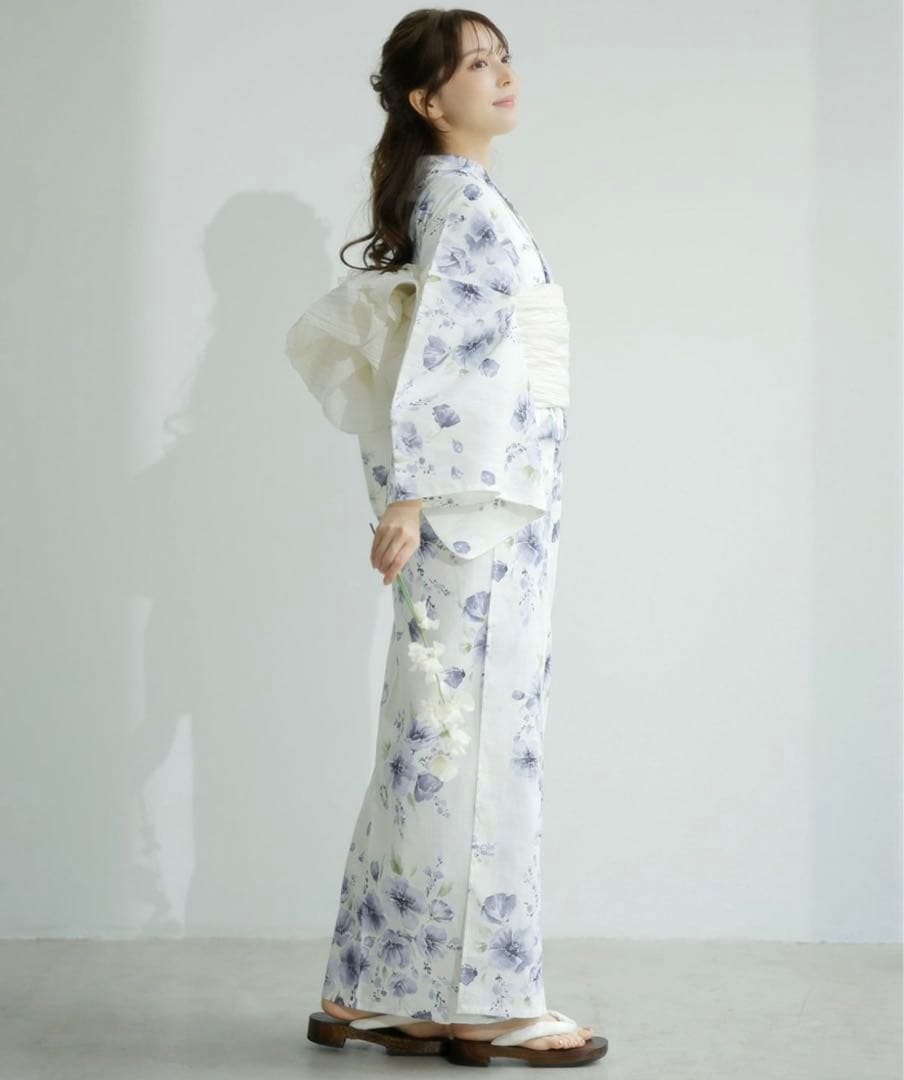 【新品未使用】Dita ディータ 水彩の雪月花(涼) 浴衣5点セット 水色 紫