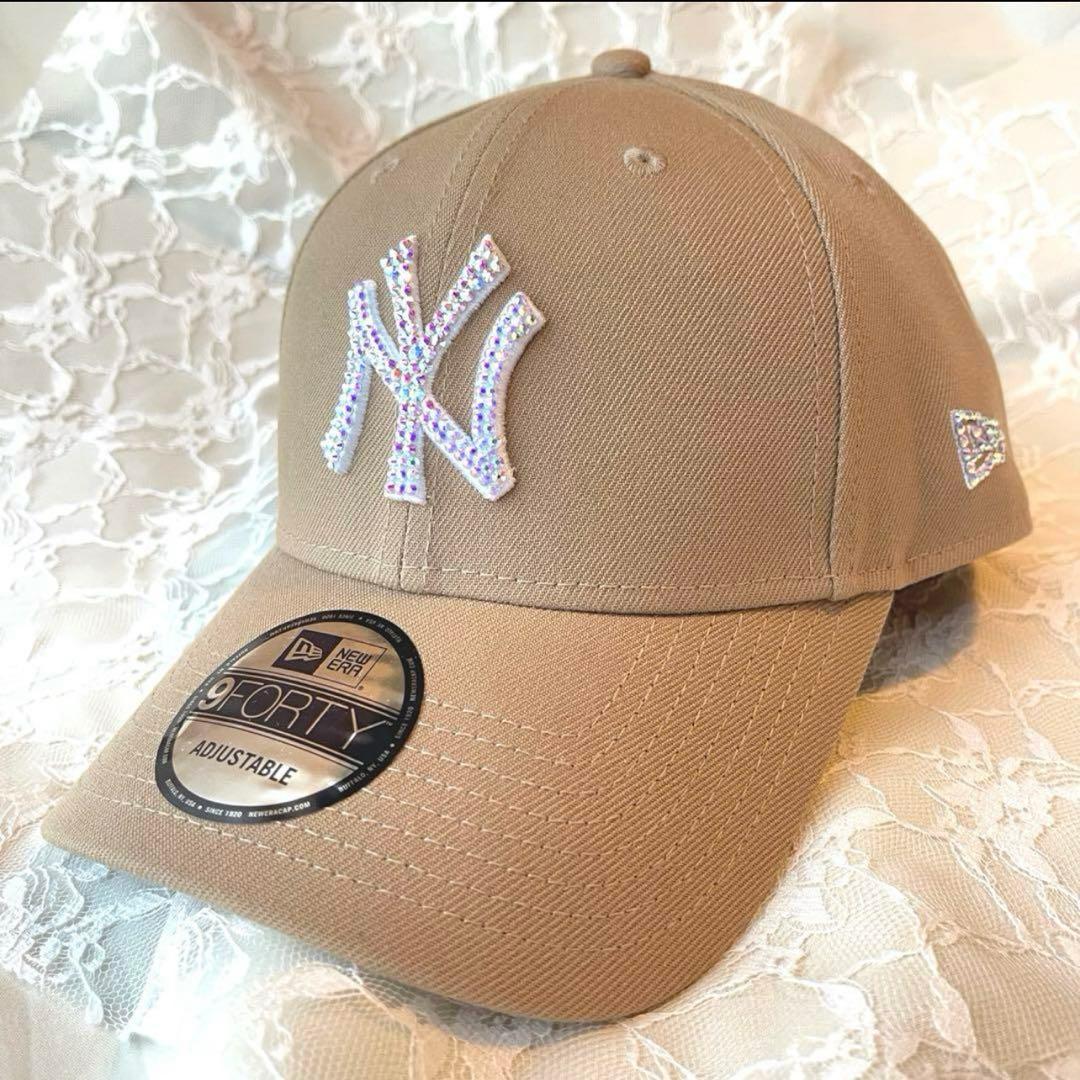 ニューエラ キャップ ラインストーン キラキラ9FORTY オーロラ ベージュ