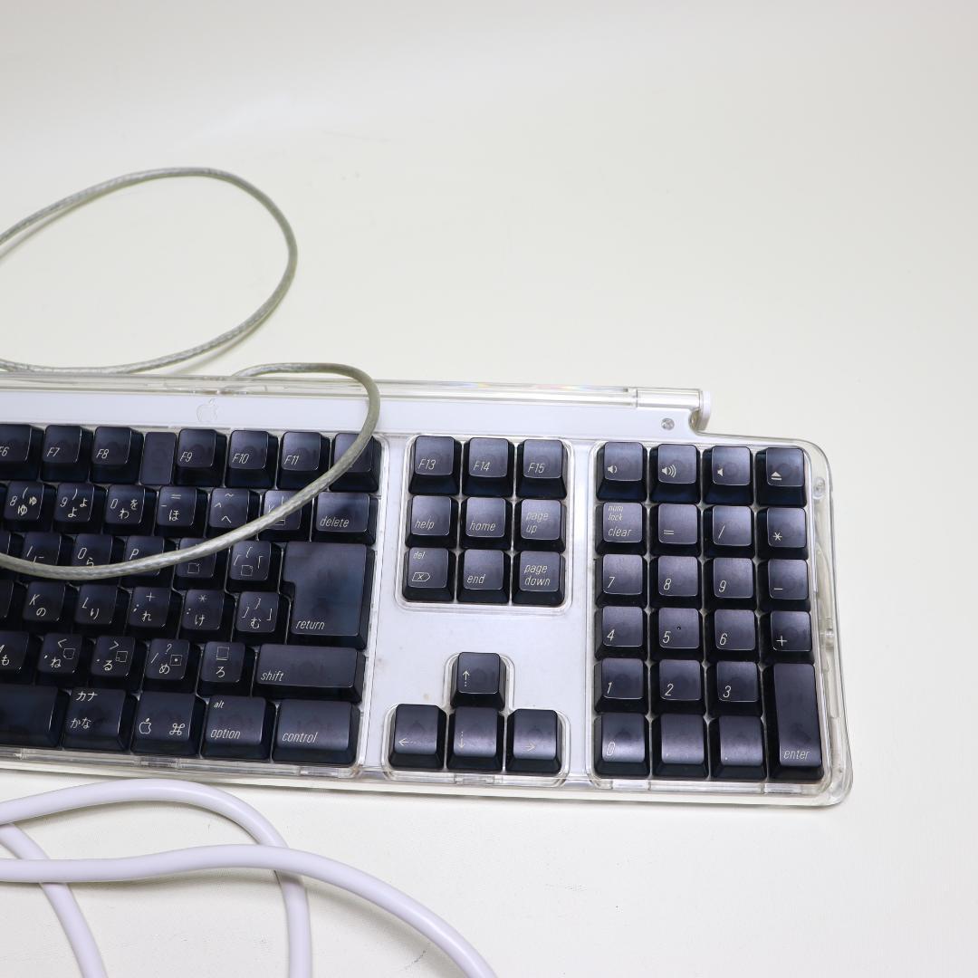 初代iMac スケルトン 電源コード ジャンクキーボード付属 　D-96