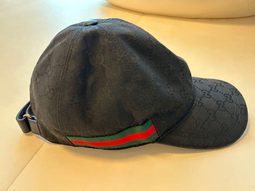Gucci ブラック GGパターン ベースボールキャップ