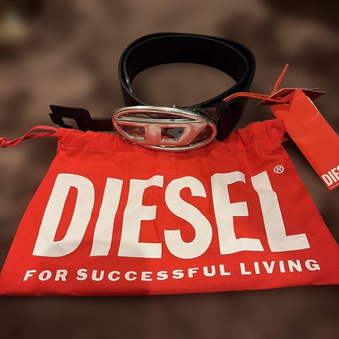 ※専用商品です。DIESEL ブラックレザーベルト タグ付き