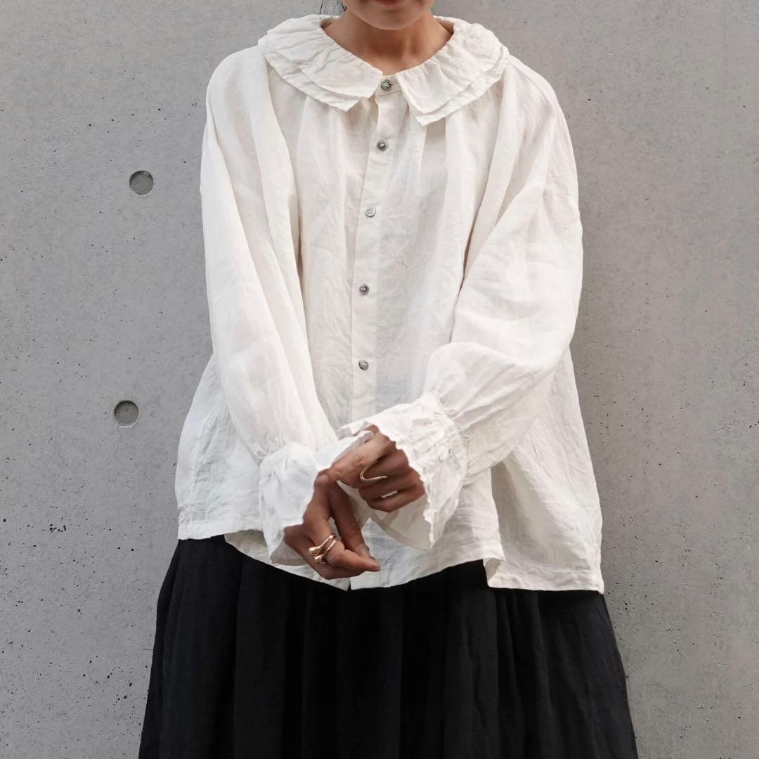 新品　イチアンティークス ☆ Linen Frill Shirt