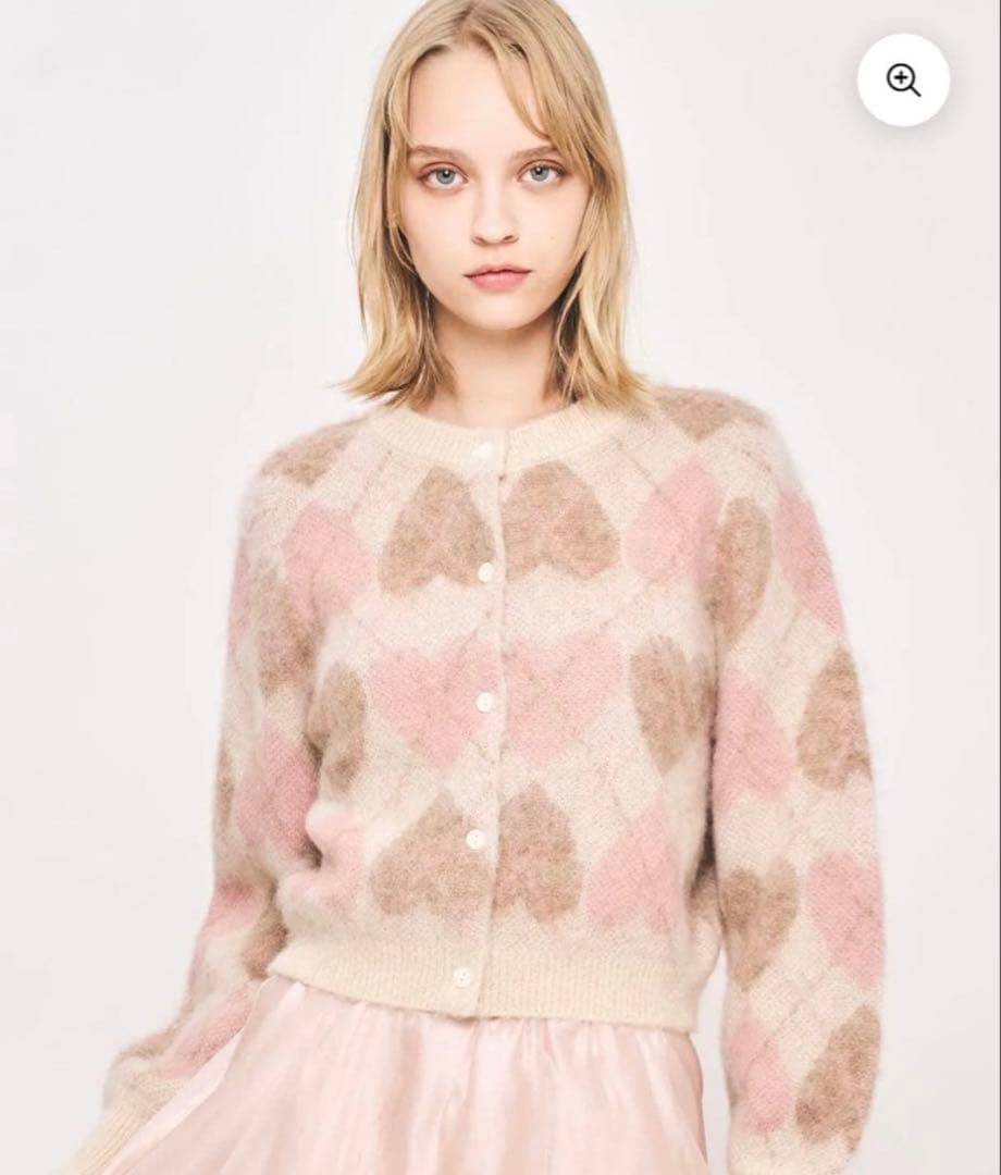 【♡】DEICY ハートアーガイルカーディガン