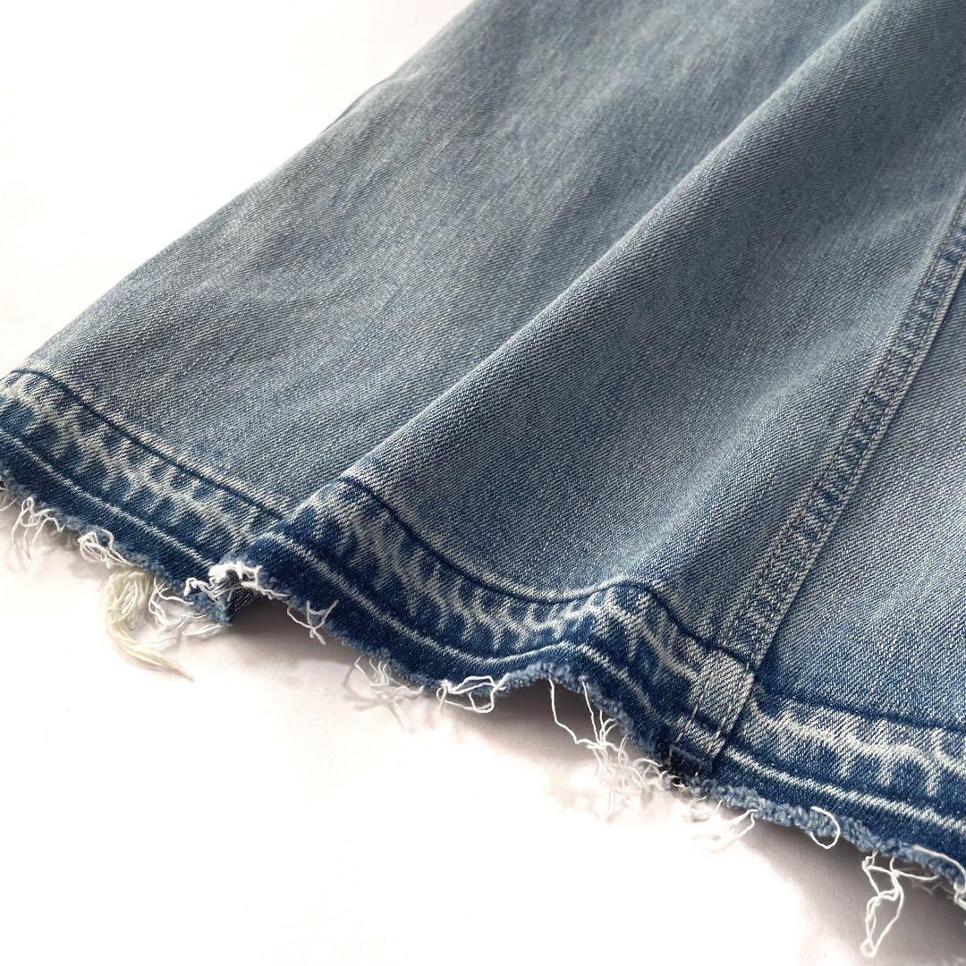 GYDA 新品 ダメージ スリット ロング デニム スカート