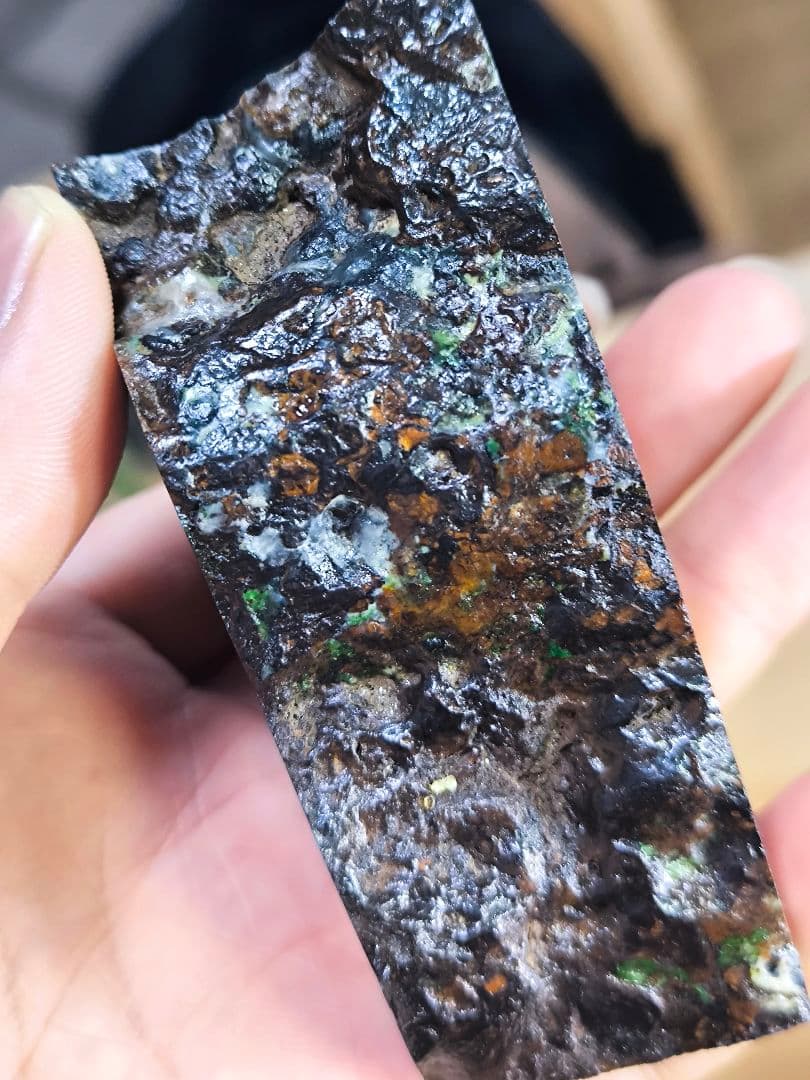 大型 セリコ隕石 435g 外皮付き パラサイト 石鉄隕石