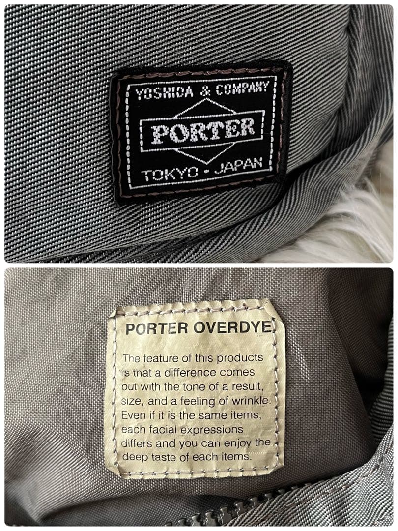 ポーター OVERDYE ウエストバッグ ボディバッグ カーキ グレー