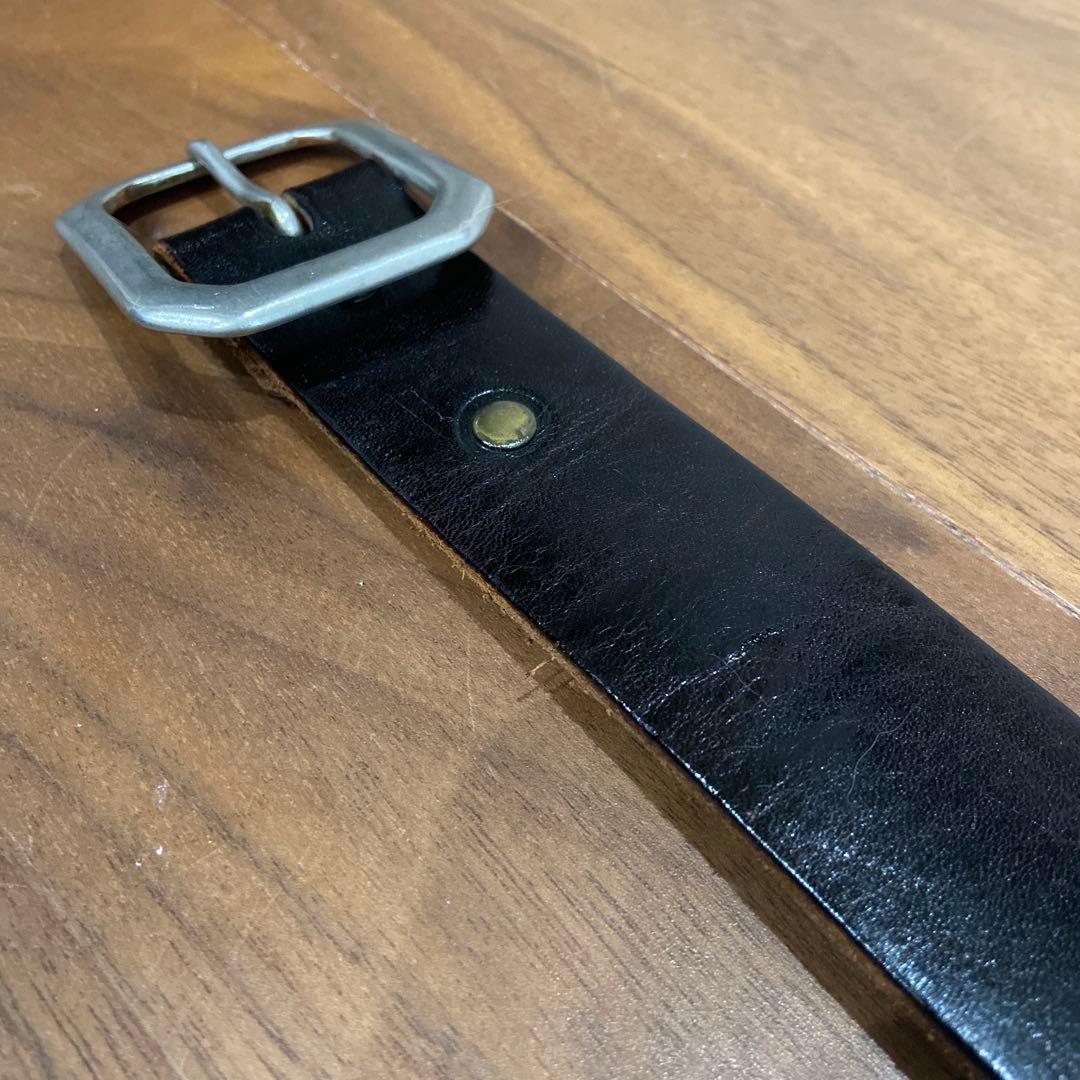 HTC フラワースタッズベルト ブラックストーン&ブラックレザー 34inch