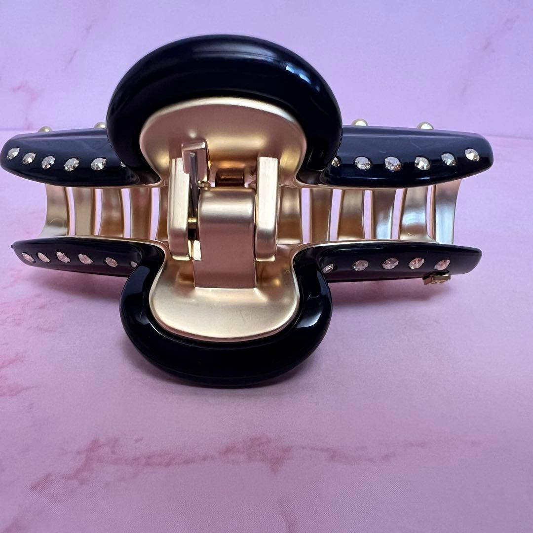 アレキサンドルドゥパリ　ヘアクリップ　スワロフスキー　ブラック　ゴールド　美品