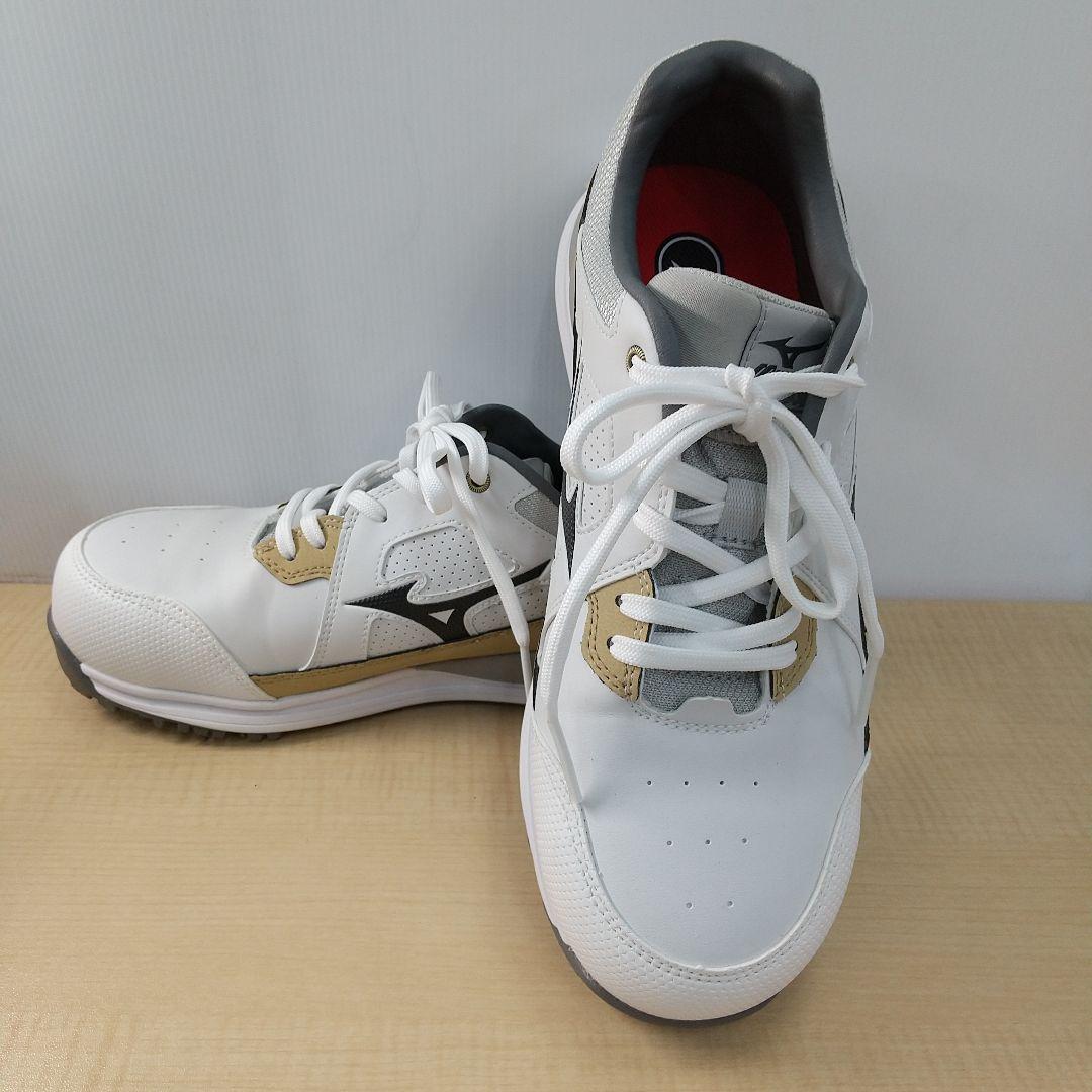 H972 Mizuno 安全靴 ホワイト ゴールド