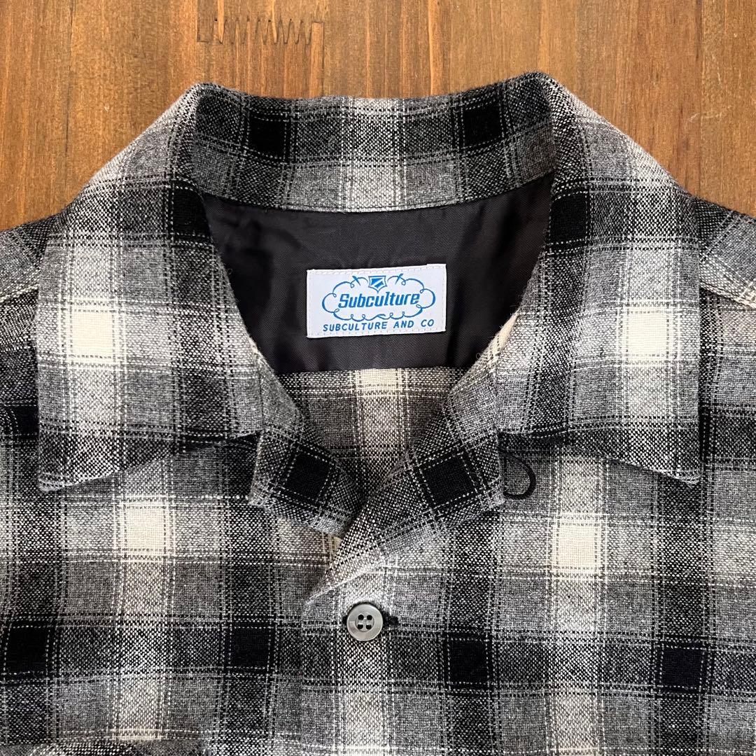 SUBCULTURE WOOLCHECKSHIRT / BLACK×GRAY 1