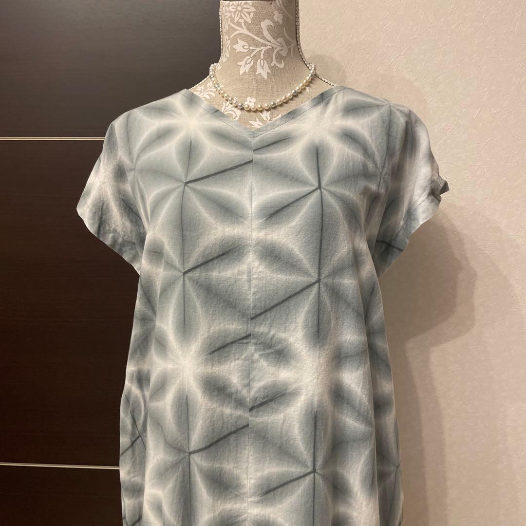 雪花絞り★褒められワンピース　着物リメイク 浴衣リメイク　ワンピース　手染め