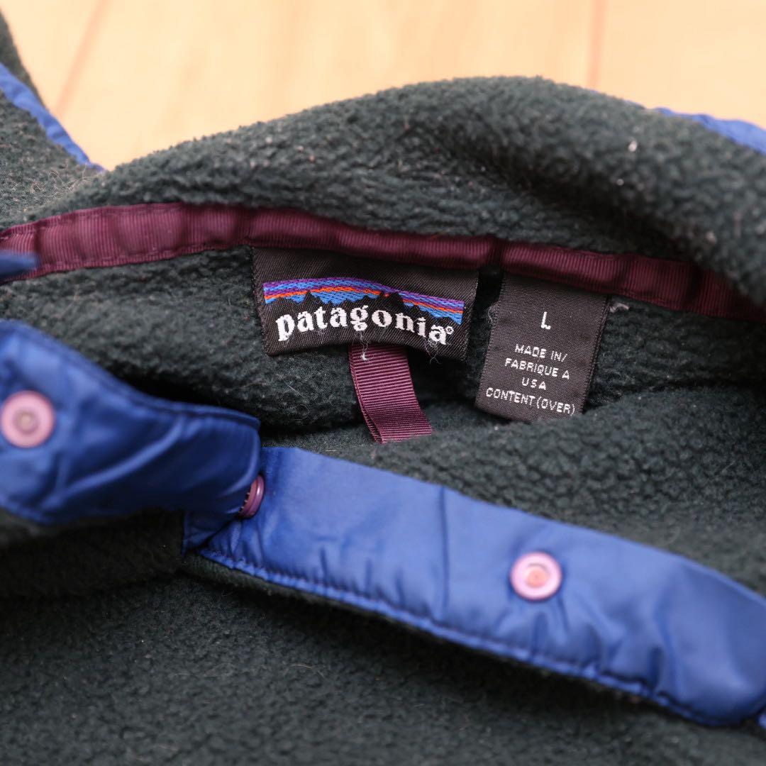 パタゴニア 雪なし タグ シンチラスナップT USA製 Lサイズ 幅詰め
