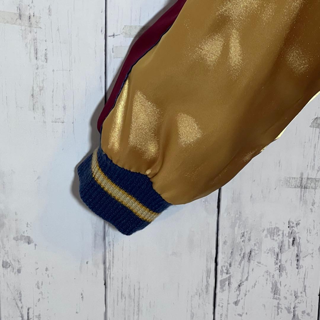 【極美品】 テーラー東洋リバーシブル ボルドー L サテン スカジャン 鷲 日本