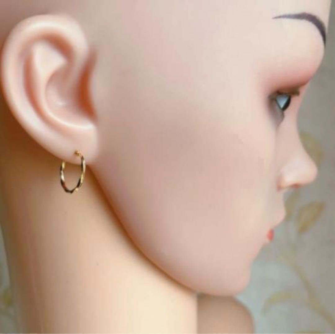 K18 18K ピアス フープ フープピアス 18金 ゴールド ツイスト