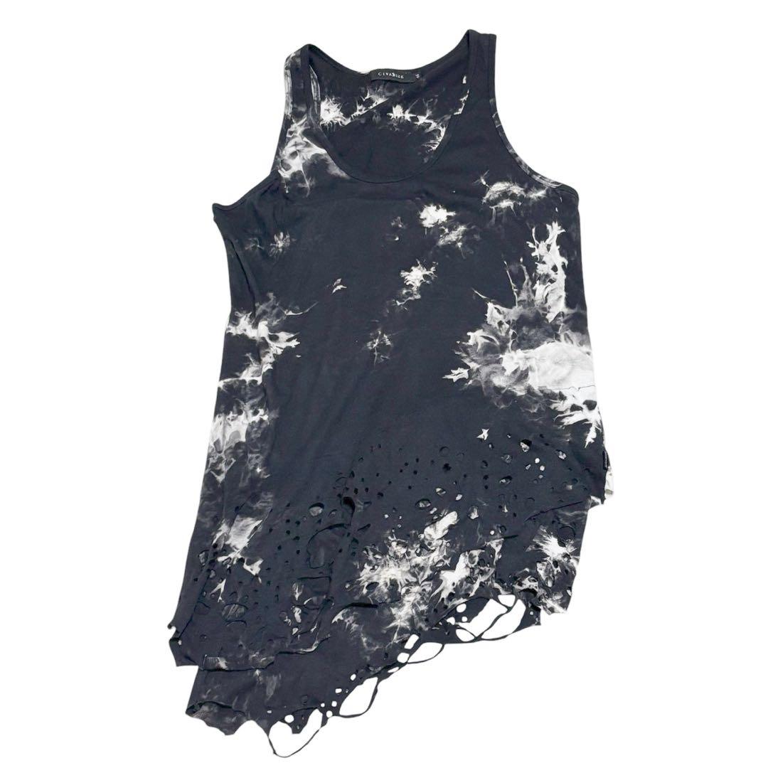 CIVARIZE クラッシュ加工 レイヤードアシメタンクトップ 46 タイダイ
