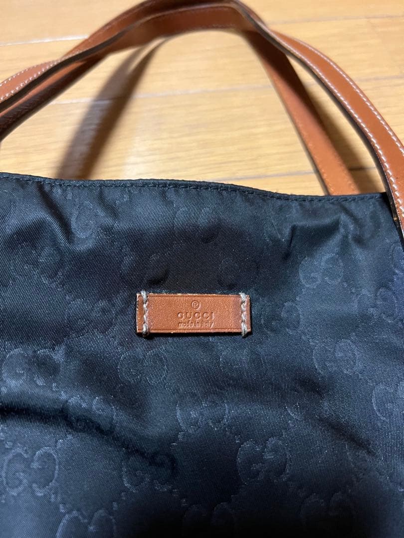 GUCCI ナイロントートバッグ　ネイビー　オールドグッチ