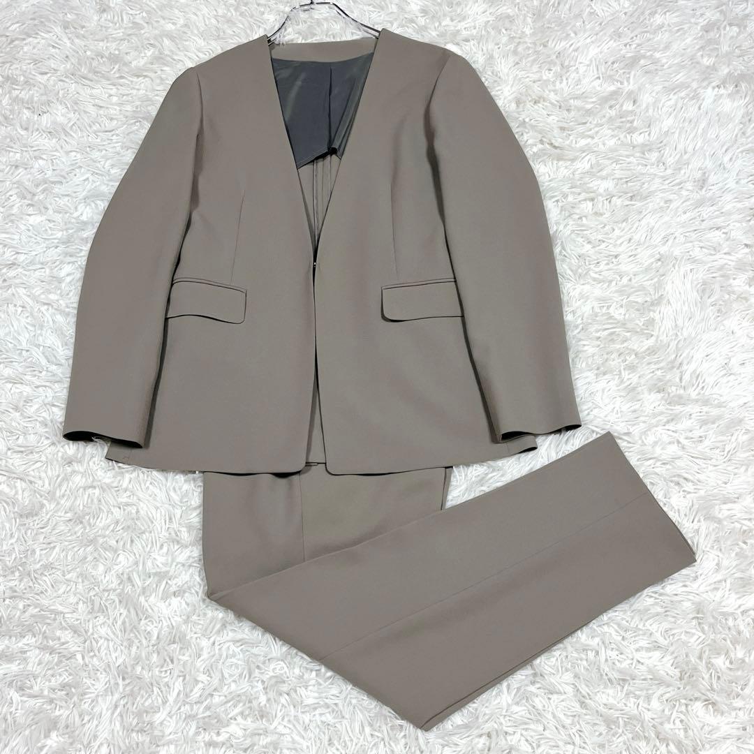 美品✨AOKI Oggiコラボ ノーカラージャケット パンツセットアップスーツ