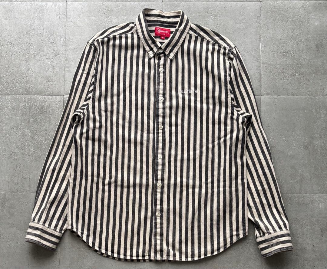Supreme シュプリーム　ストライプ　デニムシャツ　Mサイズ　デザイン◎