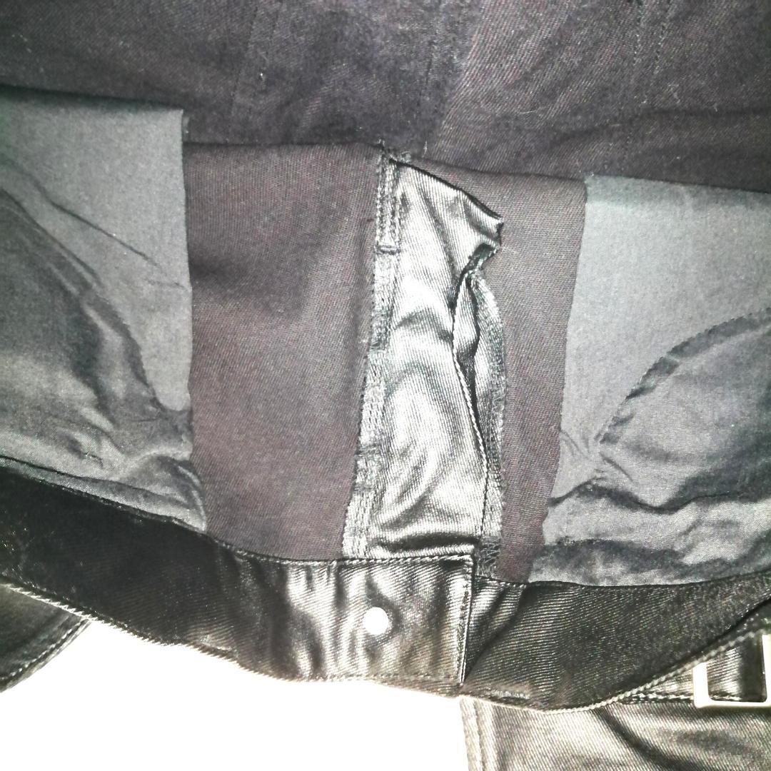 no id black コーティングストレッチベルテッドスキニー