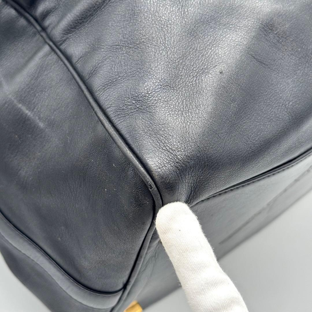 美品 ロエベ ボストンバッグ 2way アナグラム アマソナ50 大容量 黒