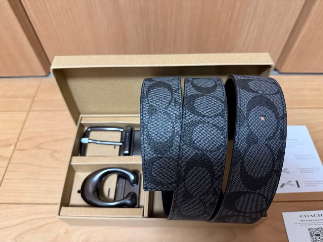 新品未使用 Coach コーチ ブラック ベルト 調整可能