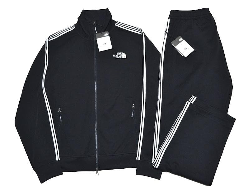 【新品】希少2XL 韓国限定 ノースフェイス ホワイトレーベル 黒ジャージ 上下