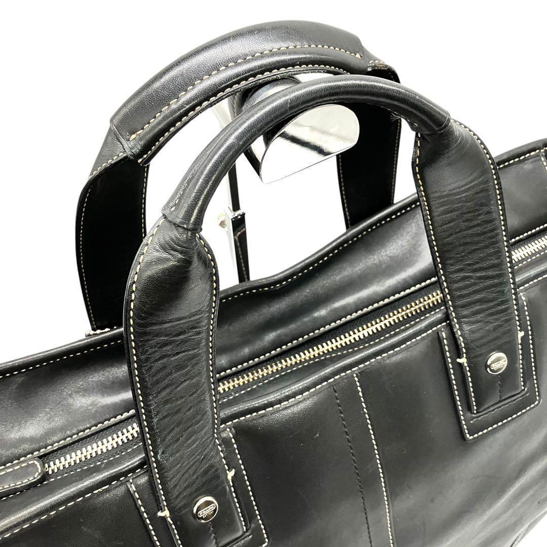 良品 1804 COACH ブリーフケース レザー ブラック A4