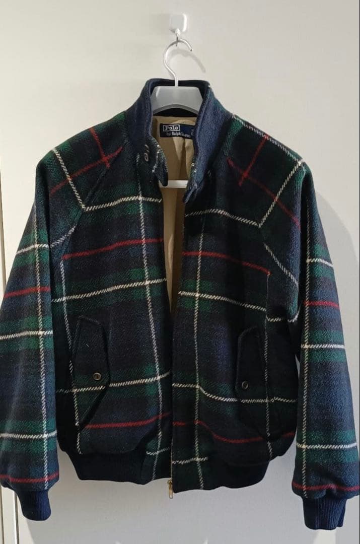 ラルフローレン　スイングトップ ウールチェック ジップアップジャケット