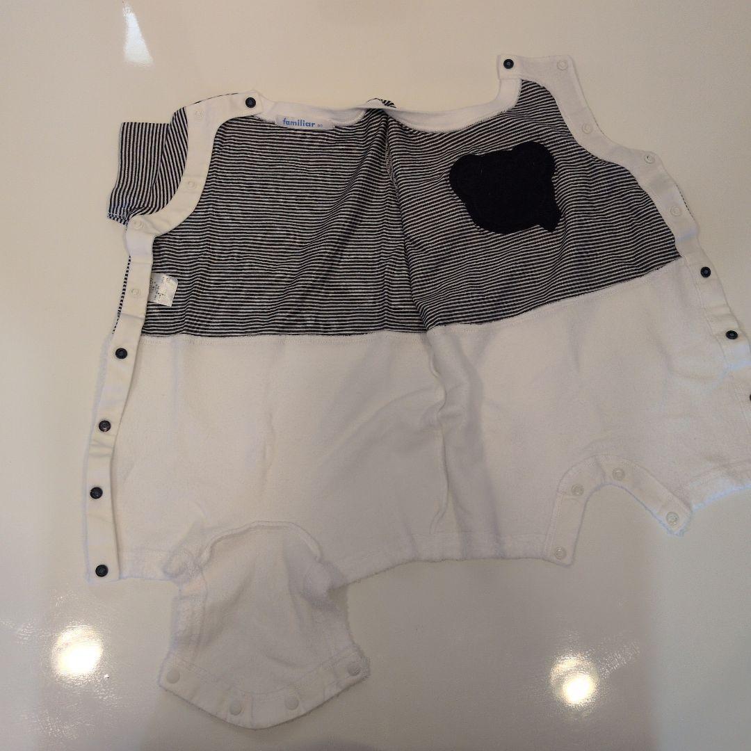 familiar クマ刺繍ロンパース 80cm　水通しのみ✨️