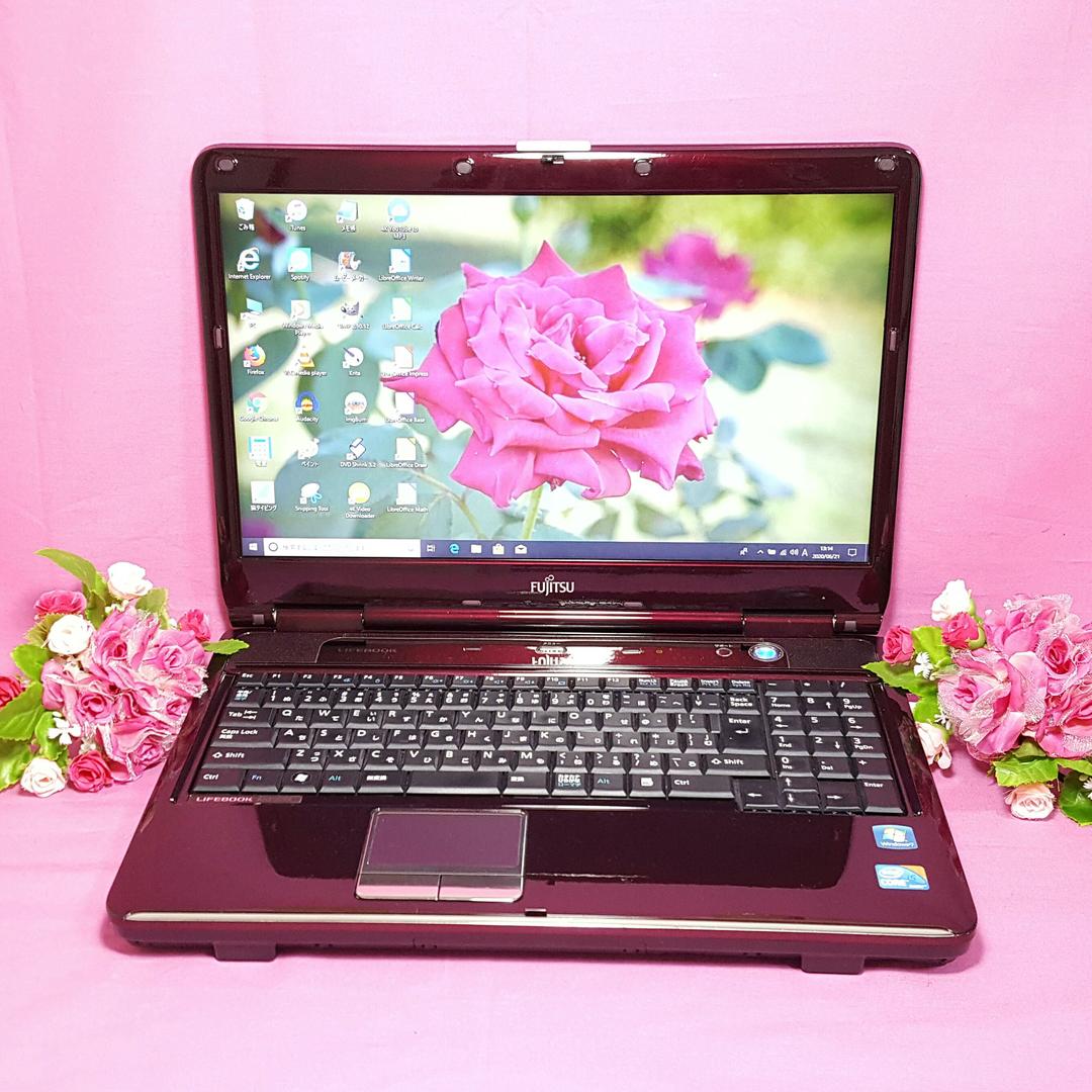 ワインレッド✿BIBLO✿新Win10✨CORE-i3✨大容量HDD✨メモリ4G