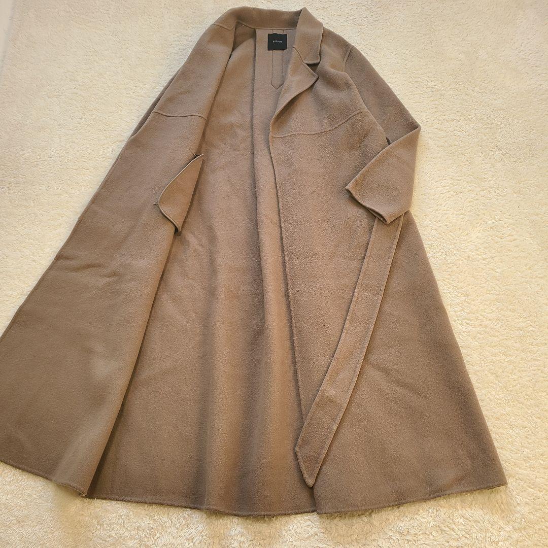 【人気】　近年モデル　アニュアンス　リバーロングコート　ロング　ベルト　Aライン